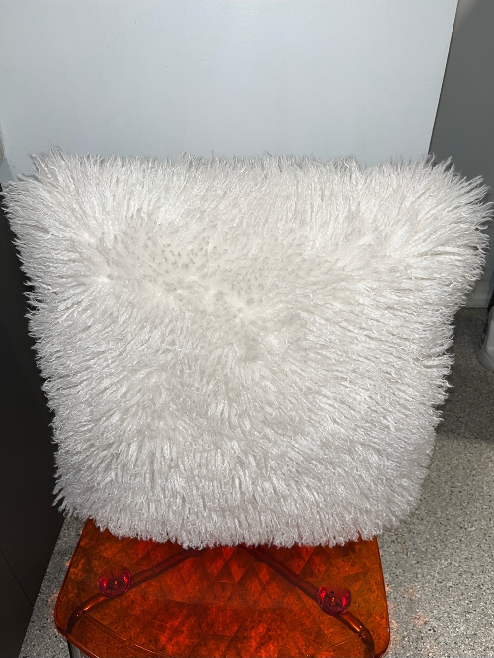 Amazing Beautiful REAL Mongolian Sheep  20 by 20 pillow with pillow insert